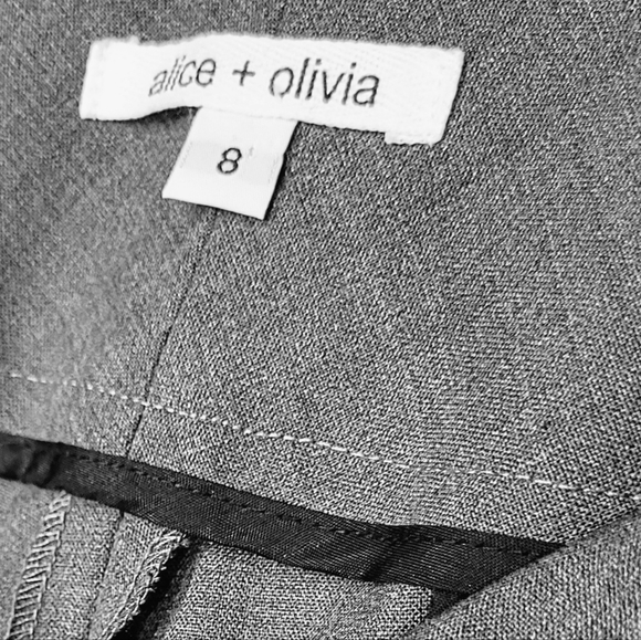 Alice + Olivia Pants Trousers Grey Slim Fit & Wide Leg Made in USA Italian Wool - Picture 2 of 8